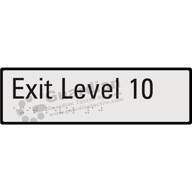 Product photo: Exit Level 10 in Silver (190x60mm) with Black Border [GBS-02EXIT10-SV-WB]