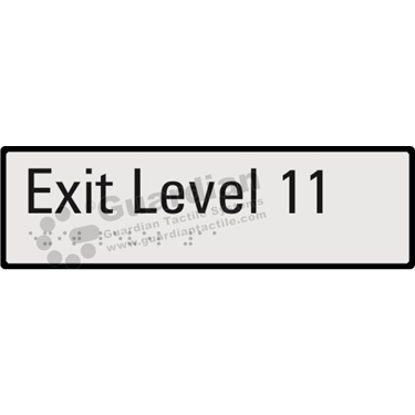 Product photo: Exit Level 11 in Silver (190x60mm) with Black Border [GBS-02EXIT11-SV-WB]
