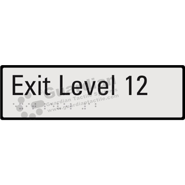 Product photo: Exit Level 12 in Silver (190x60mm) with Black Border [GBS-02EXIT12-SV-WB]