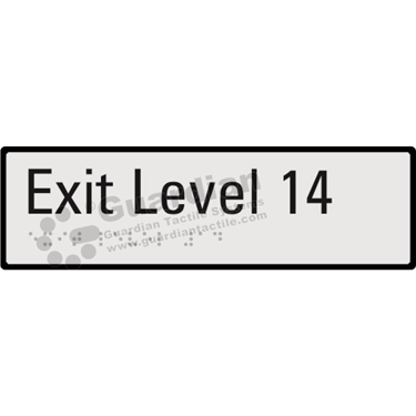 Product photo: Exit Level 14 in Silver (190x60mm) with Black Border [GBS-02EXIT14-SV-WB]