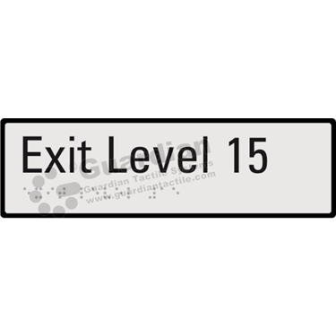 Product photo: Exit Level 15 in Silver (190x60mm) with Black Border [GBS-02EXIT15-SV-WB]