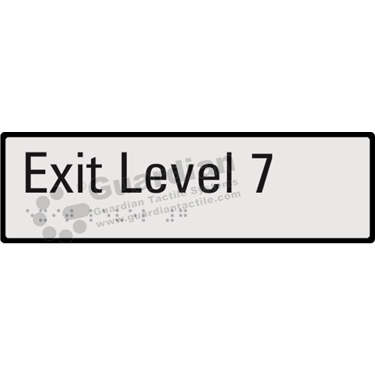Product photo: Exit Level 7 in Silver (190x60mm) with Black Border [GBS-02EXIT7-SV-WB]