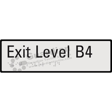 Product photo: Exit Level B4 in Silver (190x60mm) with Black Border [GBS-02EXITB4-SV-WB]