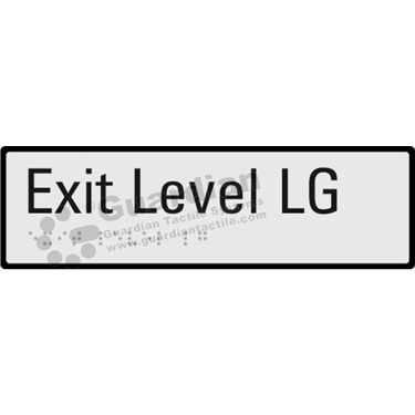 Product photo: Exit Level LG in Silver (190x60mm) with Black Border [GBS-02EXITLG-SV-WB]