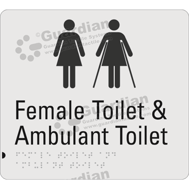 Product photo: Female Toilet & Female Ambulant in Silver (200x180mm) [GBS-02FAAT-SV-NB]