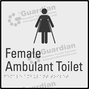 Product photo: Female Ambulant Toilet in Silver (190x190mm) with Black Border [GBS-02FAT-SV-WB]