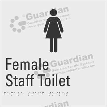 Product photo: Female Staff Toilet in Silver (180x180mm) [GBS-02FST-SV-NB]