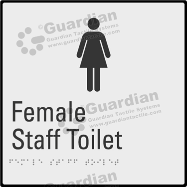 Product photo: Female Staff Toilet in Silver (190x190mm) with Black Border [GBS-02FST-SV-WB]