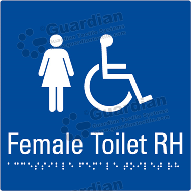 Product photo: Female Toilet RH in Blue (180x180mm) [GBS-02FTR-BL-NB]