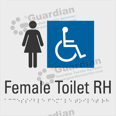 Product photo: Female Toilet RH in Silver (180x180mm) [GBS-02FTR-SV-NB]