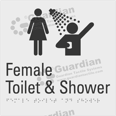 Product photo: Female Toilet & Shower in Silver (180x180mm) [GBS-02FTS-SV-NB]