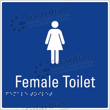 Product photo: Female Toilet in Blue (190x190mm) with White Border [GBS-02FT-BL-WB]