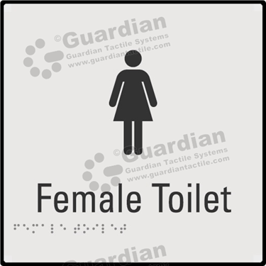 Product photo: Female Toilet in Silver (190x190mm) with Black Border [GBS-02FT-SV-WB]