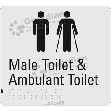 Product photo: Male Toilet & Male Ambulant in Silver (200x180mm) [GBS-02MAAT-SV-NB]