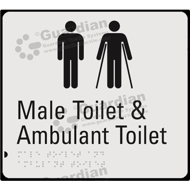Product photo: Male Toilet & Male Ambulant in Silver (210x190mm) with Black Border [GBS-02MAAT-SV-WB]