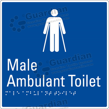 Product photo: Male Ambulant Toilet in Blue (190x190mm) with White Border [GBS-02MAT-BL-WB]