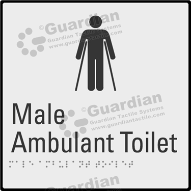 Product photo: Male Ambulant Toilet in Silver (190x190mm) with Black Border [GBS-02MAT-SV-WB]