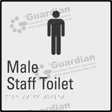 Product photo: Male Staff Toilet in Silver (190x190mm) with Black Border [GBS-02MST-SV-WB]