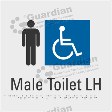 Product photo: Male Toilet LH in Silver (180x180mm) [GBS-02MTL-SV-NB]