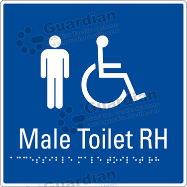 Product photo: Male Toilet RH in Blue (190x190mm) with White Border [GBS-02MTR-BL-WB]