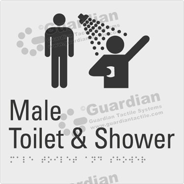 Product photo: Male Toilet & Shower in Silver (180x180mm) [GBS-02MTS-SV-NB]