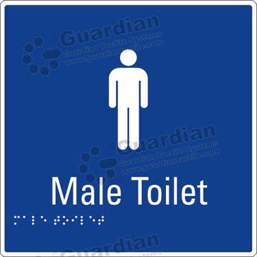 Product photo: Male Toilet in Blue (190x190mm) with White Border [GBS-02MT-BL-WB]