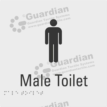 Product photo: Male Toilet in Silver (180x180mm) [GBS-02MT-SV-NB]