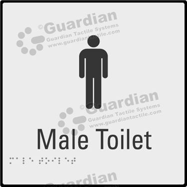 Product photo: Male Toilet in Silver (190x190mm) with Black Border [GBS-02MT-SV-WB]