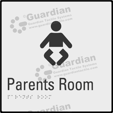 Product photo: Parents Room in Silver (190x190mm) with Black Border [GBS-02PR-SV-WB]