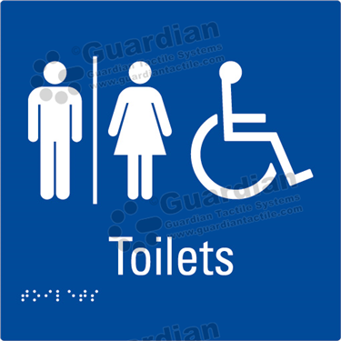 Product photo: Toilet (Airlock or Corridor Entry) in Blue (180x180mm) [GBS-02TA-BL-NB]