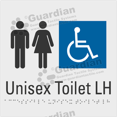 Product photo: Unisex Accessible Toilet LH in Silver (180x180mm) [GBS-02UATL-SV-NB]