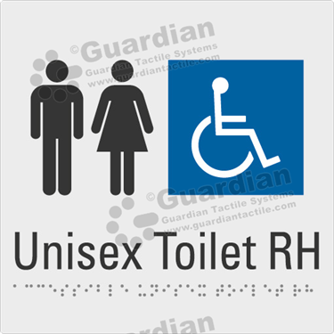 Product photo: Unisex Accessible Toilet RH in Silver (180x180mm) [GBS-02UATR-SV-NB]