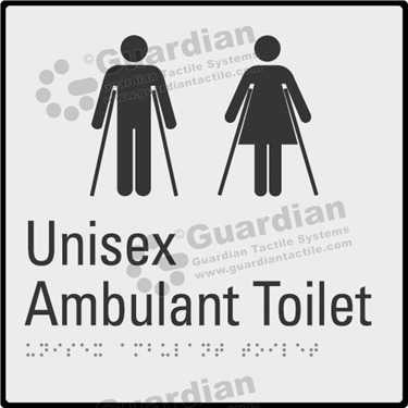 Product photo: Unisex Ambulant Toilet in Silver (190x190mm) with Black Border [GBS-02UAT-SV-WB]