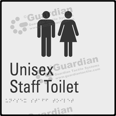 Product photo: Unisex Staff Toilet in Silver (190x190mm) with Black Border [GBS-02UST-SV-WB]