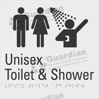 Product photo: Unisex Toilet & Shower in Silver (180x180mm) [GBS-02UTS-SV-NB]
