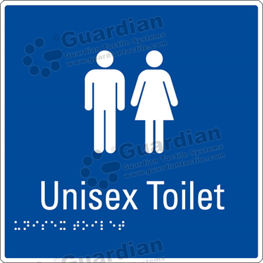 Product photo: Unisex Toilet in Blue (190x190mm) with White Border [GBS-02UT-BL-WB]