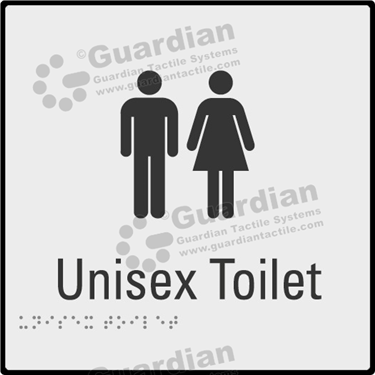 Product photo: Unisex Toilet in Silver (190x190mm) with Black Border [GBS-02UT-SV-WB]