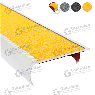 Aluminium Bullnose in Silver (30x80mm) - Yellow Carbide with D/S Tape [GSN-BNR-CYL-DST]